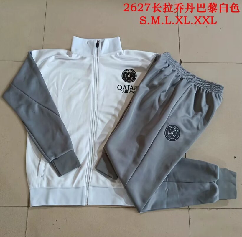 AAA Quality Paris St Germain 26/27 Tracksuit - White/Grey